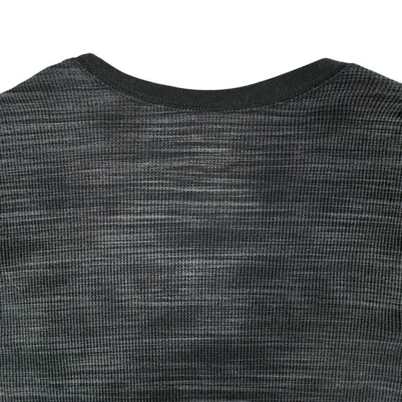 Cyber Skull Men Black Thermal Waffle Knit Shirt L Y2K Grunge Biker Jesse Pinkman - Picture 6 of 13